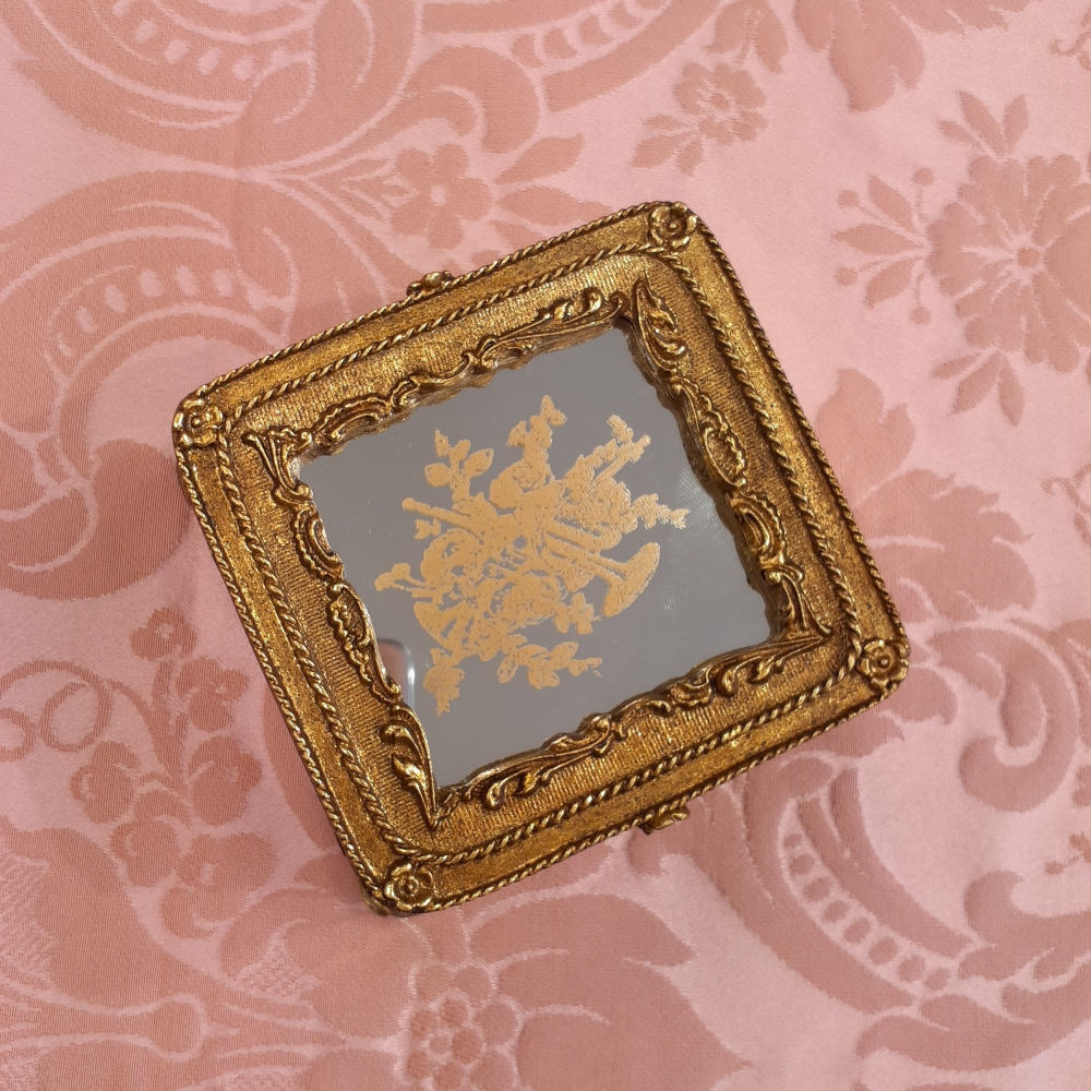 ボックス BOX ミラーボックス 宝箱 小物入れ スモールボックス 雑貨 アクセサリーボックス アンティーク風ボックス 収納箱 インテリア雑貨 ゴールド 1383014GD