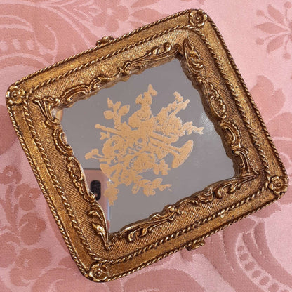 ボックス BOX ミラーボックス 宝箱 小物入れ スモールボックス 雑貨 アクセサリーボックス アンティーク風ボックス 収納箱 インテリア雑貨 ゴールド 1383014GD