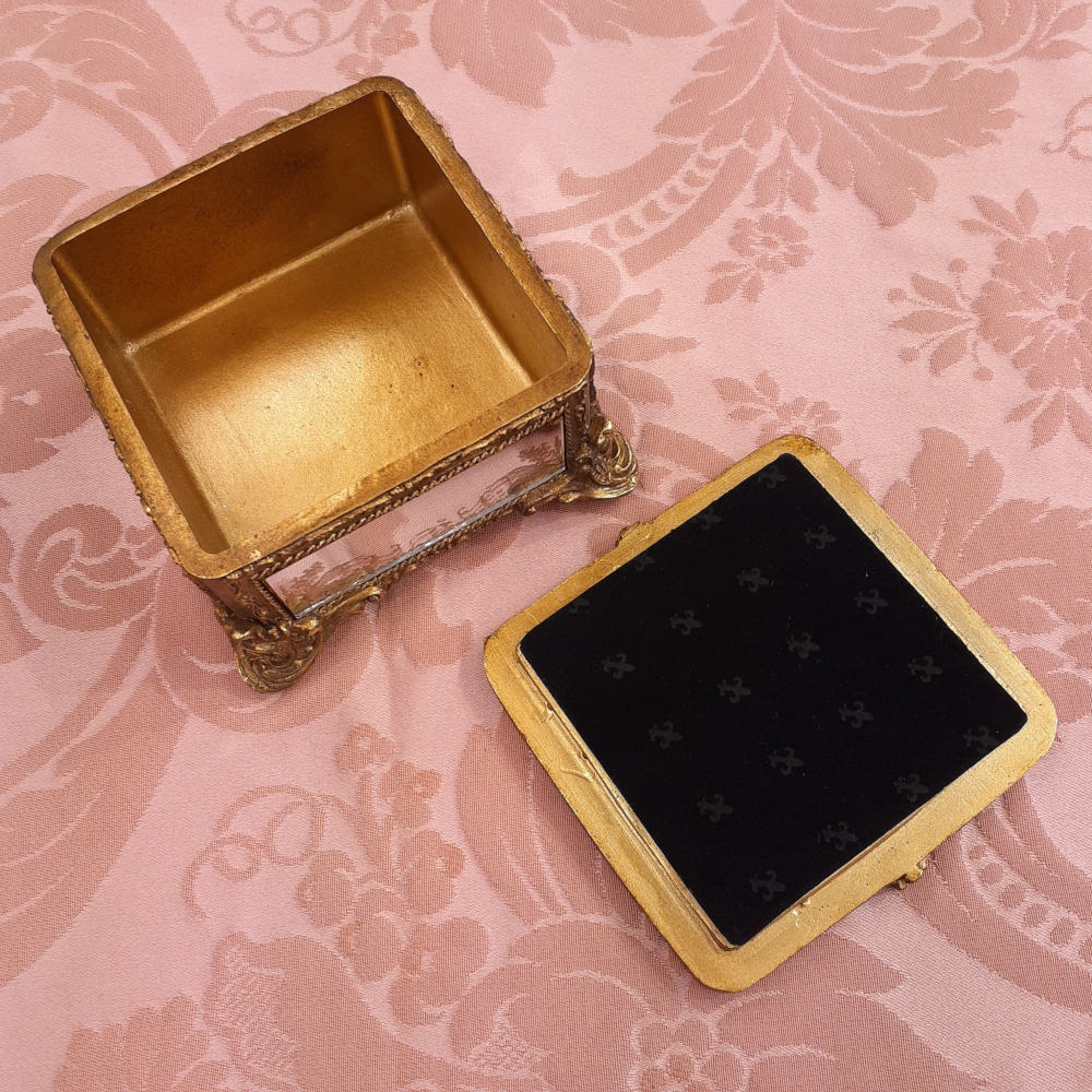 ボックス BOX ミラーボックス 宝箱 小物入れ スモールボックス 雑貨 アクセサリーボックス アンティーク風ボックス 収納箱 インテリア雑貨 ゴールド 1383014GD