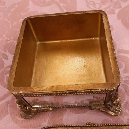 ボックス BOX ミラーボックス 宝箱 小物入れ スモールボックス 雑貨 アクセサリーボックス アンティーク風ボックス 収納箱 インテリア雑貨 ゴールド 1383014GD