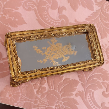 ボックス BOX ミラーボックス 宝箱 小物入れ スモールボックス 雑貨 アクセサリーボックス アンティーク風ボックス 収納箱 インテリア雑貨 ゴールド 1383015GD