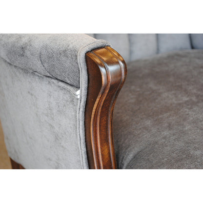 ソファ 1人掛けソファ 1人掛け椅子 アームチェア ウイングチェア シェルバックチェア ベルベット生地 椅子 アンティーク風ソファ アメリカ製ソファ 鉄紺色