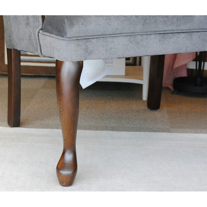 ソファ 1人掛けソファ 1人掛け椅子 アームチェア ウイングチェア シェルバックチェア ベルベット生地 椅子 アンティーク風ソファ アメリカ製ソファ 鉄紺色