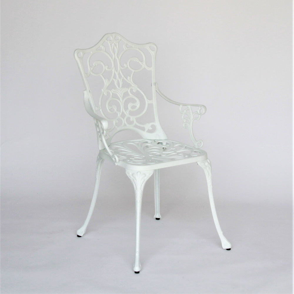ガーデンアームチェア アームチェア ガーデニングアームチェア アンティーク風ガーデンアームチェア 白いアームチェア アームチェア アルミニウム製 245003