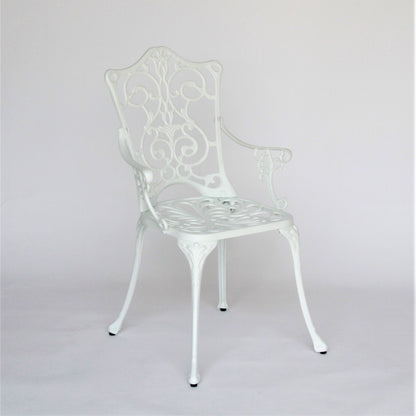 ガーデンアームチェア アームチェア ガーデニングアームチェア アンティーク風ガーデンアームチェア 白いアームチェア アームチェア アルミニウム製 245003