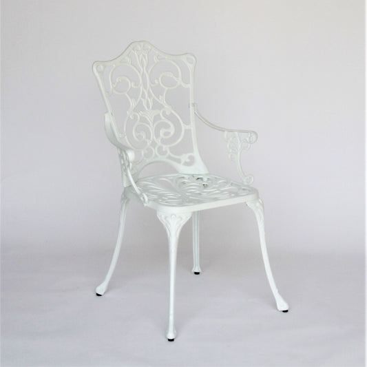ガーデンアームチェア アームチェア ガーデニングアームチェア アンティーク風ガーデンアームチェア 白いアームチェア アームチェア アルミニウム製 245003
