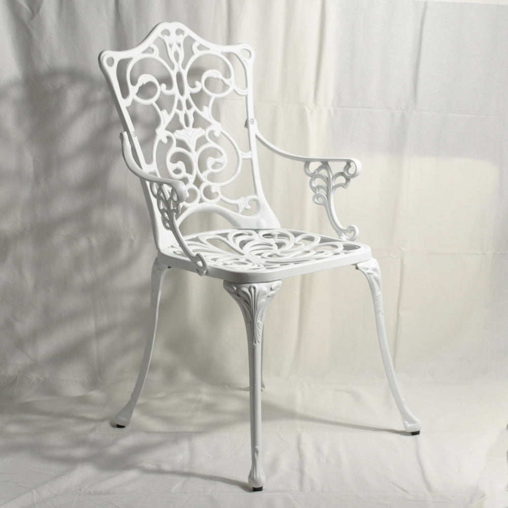 ガーデンアームチェア アームチェア ガーデニングアームチェア アンティーク風ガーデンアームチェア 白いアームチェア アームチェア アルミニウム製 245003