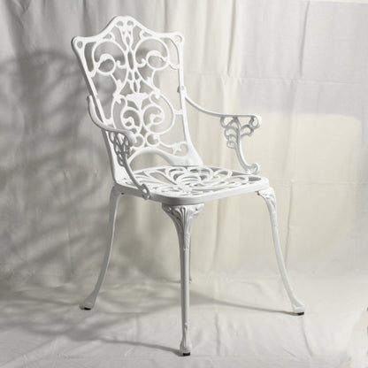 ガーデンアームチェア アームチェア ガーデニングアームチェア アンティーク風ガーデンアームチェア 白いアームチェア アームチェア アルミニウム製 245003