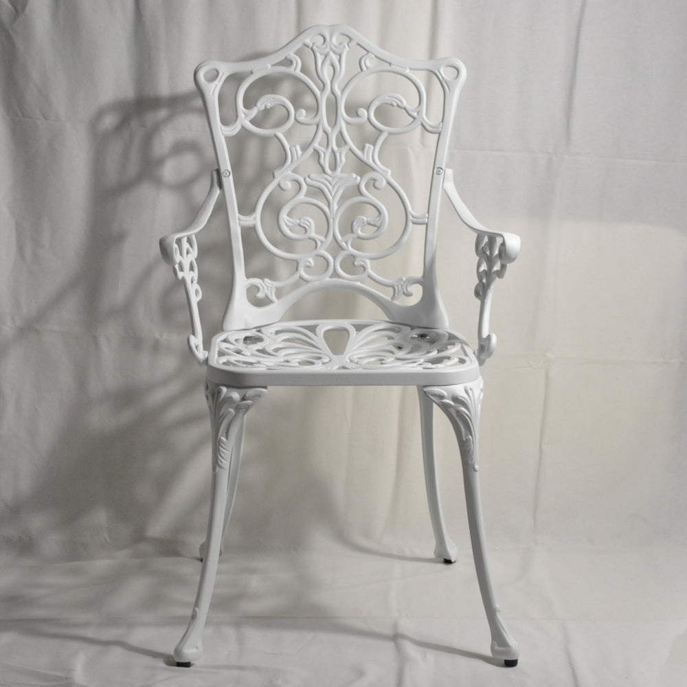 ガーデンアームチェア アームチェア ガーデニングアームチェア アンティーク風ガーデンアームチェア 白いアームチェア アームチェア アルミニウム製 245003