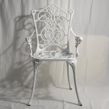 ガーデンアームチェア アームチェア ガーデニングアームチェア アンティーク風ガーデンアームチェア 白いアームチェア アームチェア アルミニウム製 245003
