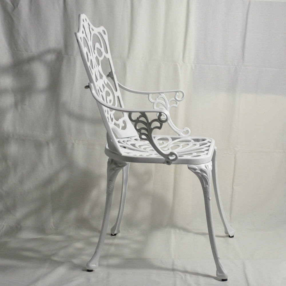 ガーデンアームチェア アームチェア ガーデニングアームチェア アンティーク風ガーデンアームチェア 白いアームチェア アームチェア アルミニウム製 245003