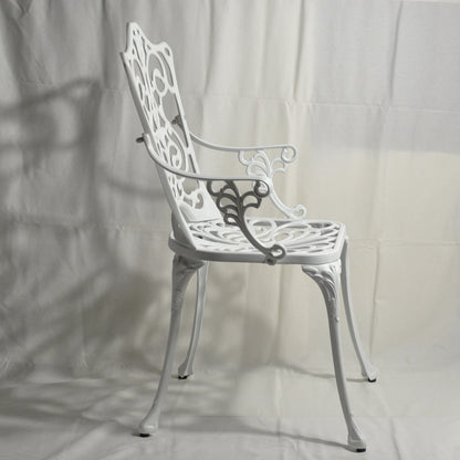 ガーデンアームチェア アームチェア ガーデニングアームチェア アンティーク風ガーデンアームチェア 白いアームチェア アームチェア アルミニウム製 245003