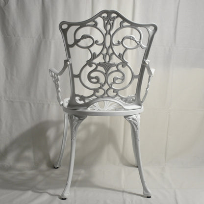 ガーデンアームチェア アームチェア ガーデニングアームチェア アンティーク風ガーデンアームチェア 白いアームチェア アームチェア アルミニウム製 245003