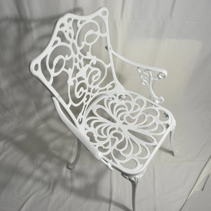 ガーデンアームチェア アームチェア ガーデニングアームチェア アンティーク風ガーデンアームチェア 白いアームチェア アームチェア アルミニウム製 245003