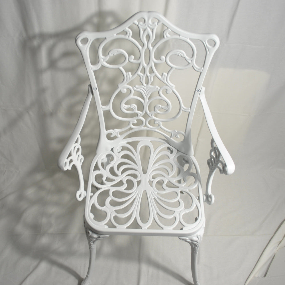 ガーデンアームチェア アームチェア ガーデニングアームチェア アンティーク風ガーデンアームチェア 白いアームチェア アームチェア アルミニウム製 245003