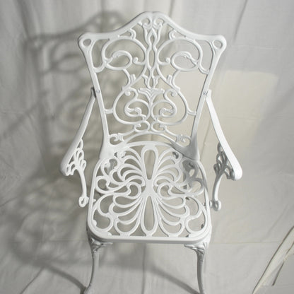 ガーデンアームチェア アームチェア ガーデニングアームチェア アンティーク風ガーデンアームチェア 白いアームチェア アームチェア アルミニウム製 245003
