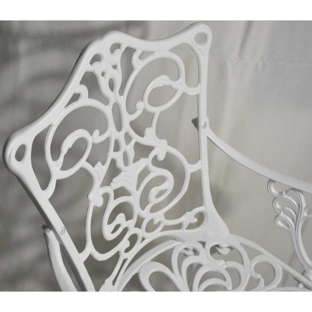 ガーデンアームチェア アームチェア ガーデニングアームチェア アンティーク風ガーデンアームチェア 白いアームチェア アームチェア アルミニウム製 245003