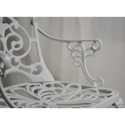 ガーデンアームチェア アームチェア ガーデニングアームチェア アンティーク風ガーデンアームチェア 白いアームチェア アームチェア アルミニウム製 245003