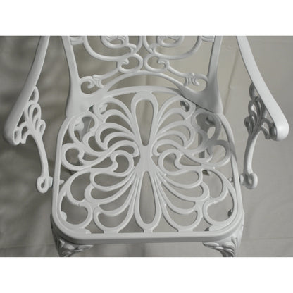 ガーデンアームチェア アームチェア ガーデニングアームチェア アンティーク風ガーデンアームチェア 白いアームチェア アームチェア アルミニウム製 245003