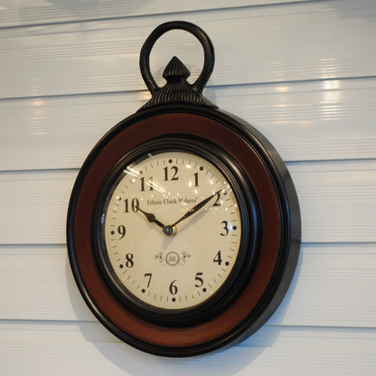 時計 壁掛け時計 掛時計 駅長時計型 ポッポ屋型時計 オシャレ おしゃれ ウォールクロック ウォール クロック 丸 Ethnic clock Makerts 306008