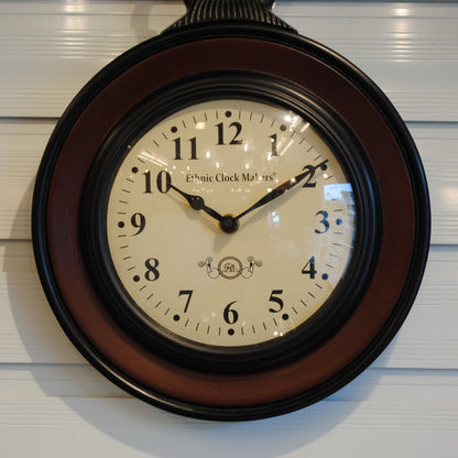 時計 壁掛け時計 掛時計 駅長時計型 ポッポ屋型時計 オシャレ おしゃれ ウォールクロック ウォール クロック 丸 Ethnic clock Makerts 306008