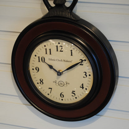 時計 壁掛け時計 掛時計 駅長時計型 ポッポ屋型時計 オシャレ おしゃれ ウォールクロック ウォール クロック 丸 Ethnic clock Makerts 306008