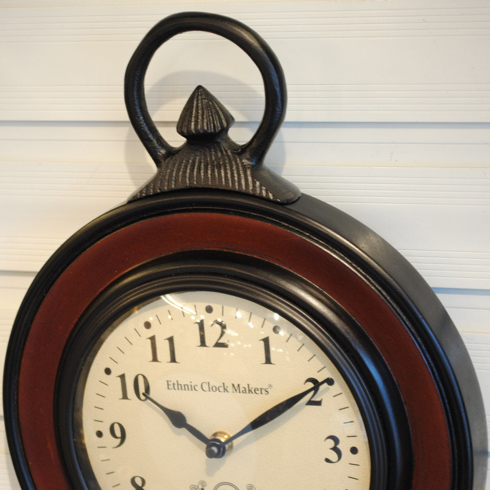 時計 壁掛け時計 掛時計 駅長時計型 ポッポ屋型時計 オシャレ おしゃれ ウォールクロック ウォール クロック 丸 Ethnic clock Makerts 306008