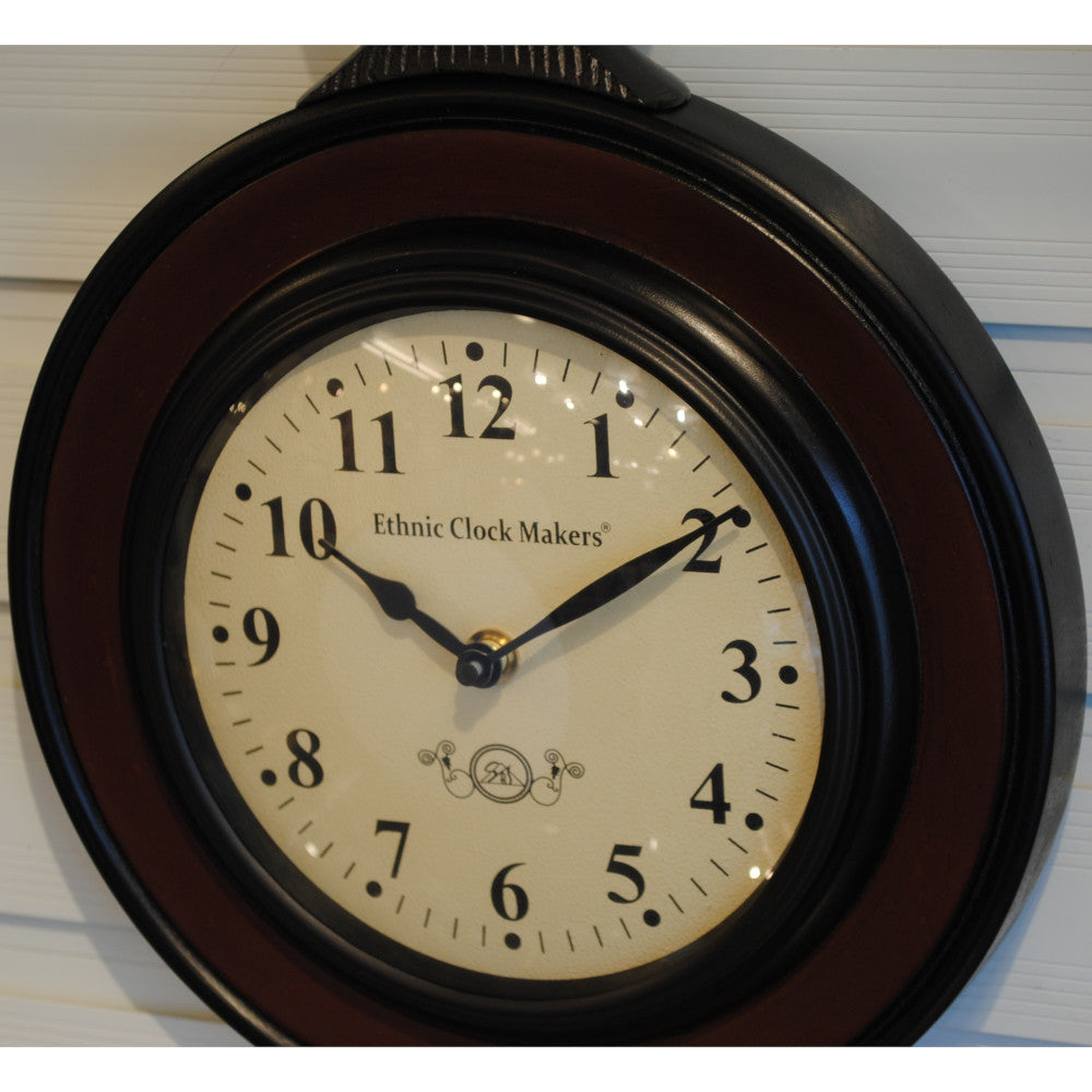 時計 壁掛け時計 掛時計 駅長時計型 ポッポ屋型時計 オシャレ おしゃれ ウォールクロック ウォール クロック 丸 Ethnic clock Makerts 306008