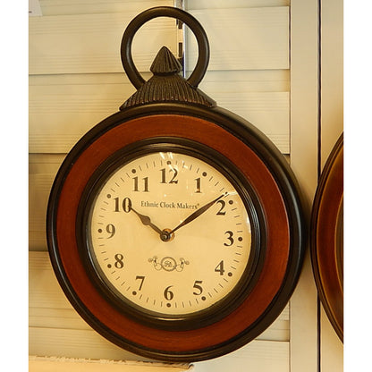 時計 壁掛け時計 掛時計 駅長時計型 ポッポ屋型時計 オシャレ おしゃれ ウォールクロック ウォール クロック 丸 Ethnic clock Makerts 306008