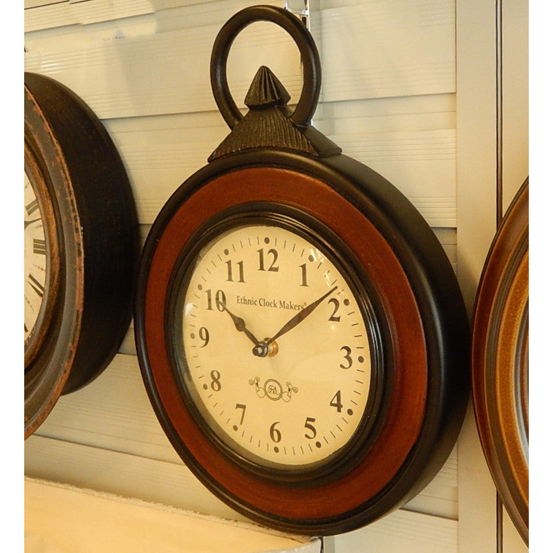 時計 壁掛け時計 掛時計 駅長時計型 ポッポ屋型時計 オシャレ おしゃれ ウォールクロック ウォール クロック 丸 Ethnic clock Makerts 306008