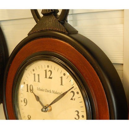 時計 壁掛け時計 掛時計 駅長時計型 ポッポ屋型時計 オシャレ おしゃれ ウォールクロック ウォール クロック 丸 Ethnic clock Makerts 306008
