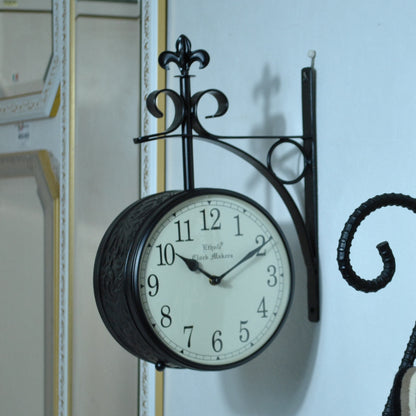 時計 駅舎時計 両面文字盤時計 壁掛け時計 掛時計 両面時計 オシャレ おしゃれ ステーションクロック ウォールクロック クロック EthnicClockMakerts 306010BK