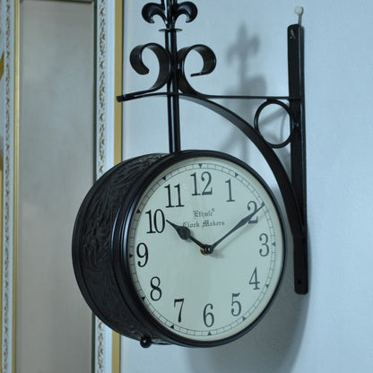 時計 駅舎時計 両面文字盤時計 壁掛け時計 掛時計 両面時計 オシャレ おしゃれ ステーションクロック ウォールクロック クロック EthnicClockMakerts 306010BK