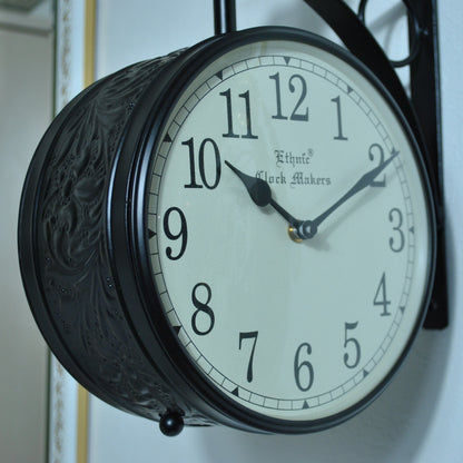 時計 駅舎時計 両面文字盤時計 壁掛け時計 掛時計 両面時計 オシャレ おしゃれ ステーションクロック ウォールクロック クロック EthnicClockMakerts 306010BK