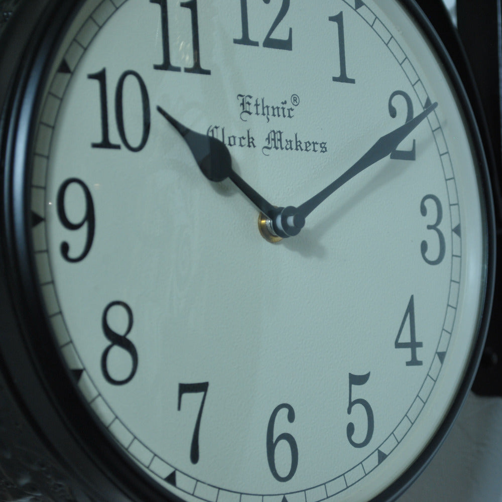 時計 駅舎時計 両面文字盤時計 壁掛け時計 掛時計 両面時計 オシャレ おしゃれ ステーションクロック ウォールクロック クロック EthnicClockMakerts 306010BK