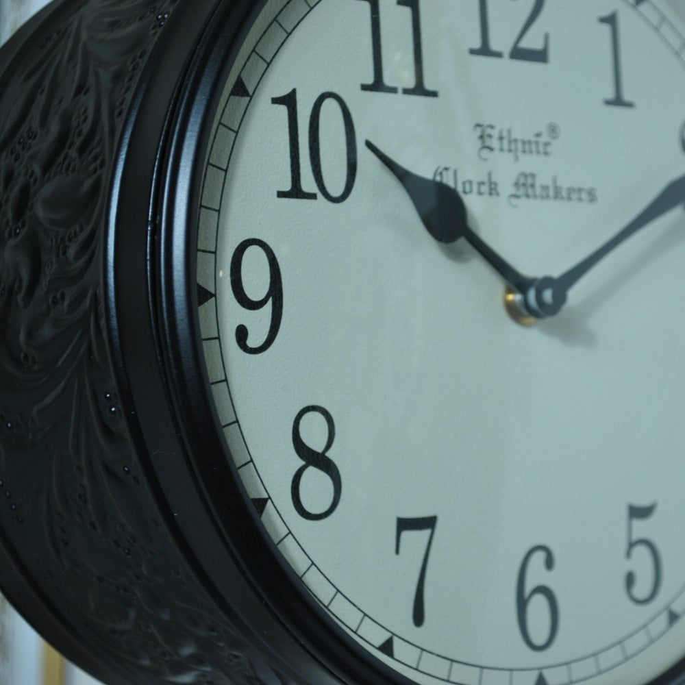 時計 駅舎時計 両面文字盤時計 壁掛け時計 掛時計 両面時計 オシャレ おしゃれ ステーションクロック ウォールクロック クロック EthnicClockMakerts 306010BK
