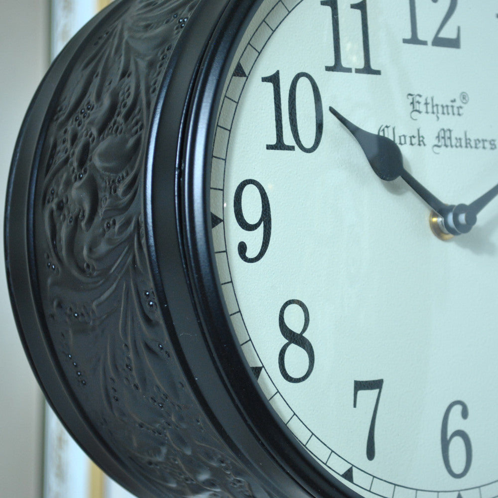 時計 駅舎時計 両面文字盤時計 壁掛け時計 掛時計 両面時計 オシャレ おしゃれ ステーションクロック ウォールクロック クロック EthnicClockMakerts 306010BK