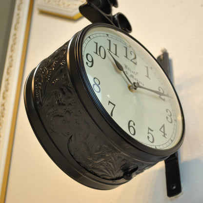 時計 駅舎時計 両面文字盤時計 壁掛け時計 掛時計 両面時計 オシャレ おしゃれ ステーションクロック ウォールクロック クロック EthnicClockMakerts 306010BK