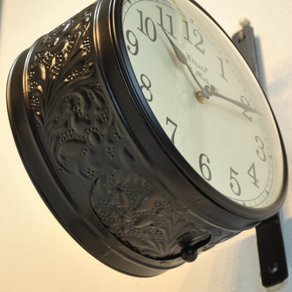 時計 駅舎時計 両面文字盤時計 壁掛け時計 掛時計 両面時計 オシャレ おしゃれ ステーションクロック ウォールクロック クロック EthnicClockMakerts 306010BK