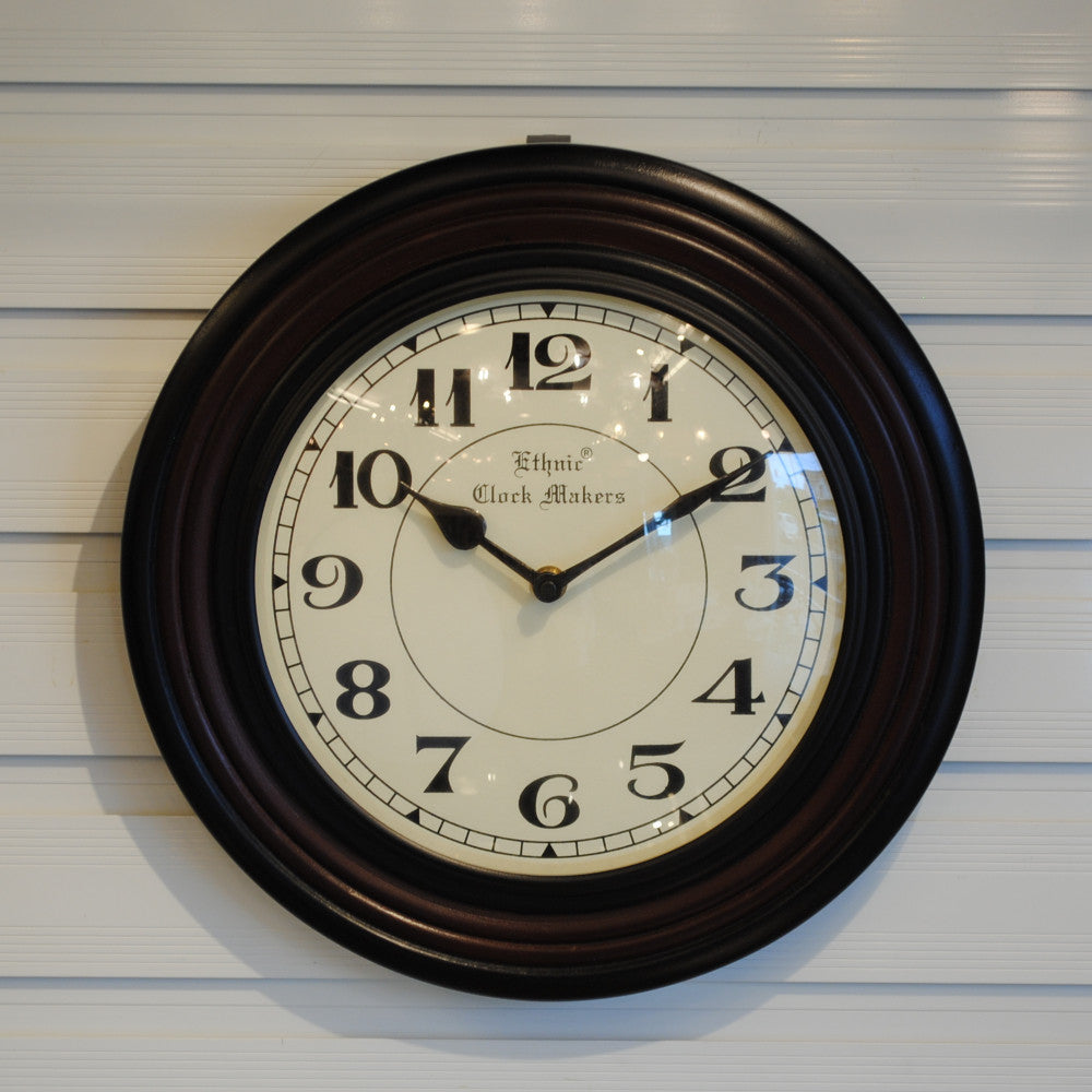 時計 掛時計 壁掛け時計 ウォールクロック 丸型時計 木製時計 クラシック時計 エスニッククロックマーケット EthnicClockMakerts 306013