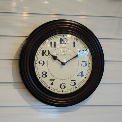 時計 掛時計 壁掛け時計 ウォールクロック 丸型時計 木製時計 クラシック時計 エスニッククロックマーケット EthnicClockMakerts 306013