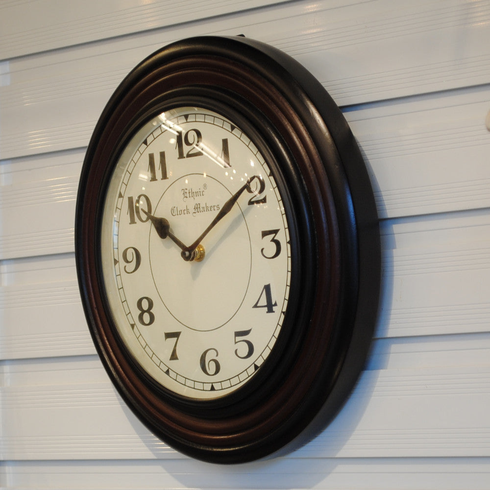時計 掛時計 壁掛け時計 ウォールクロック 丸型時計 木製時計 クラシック時計 エスニッククロックマーケット EthnicClockMakerts 306013