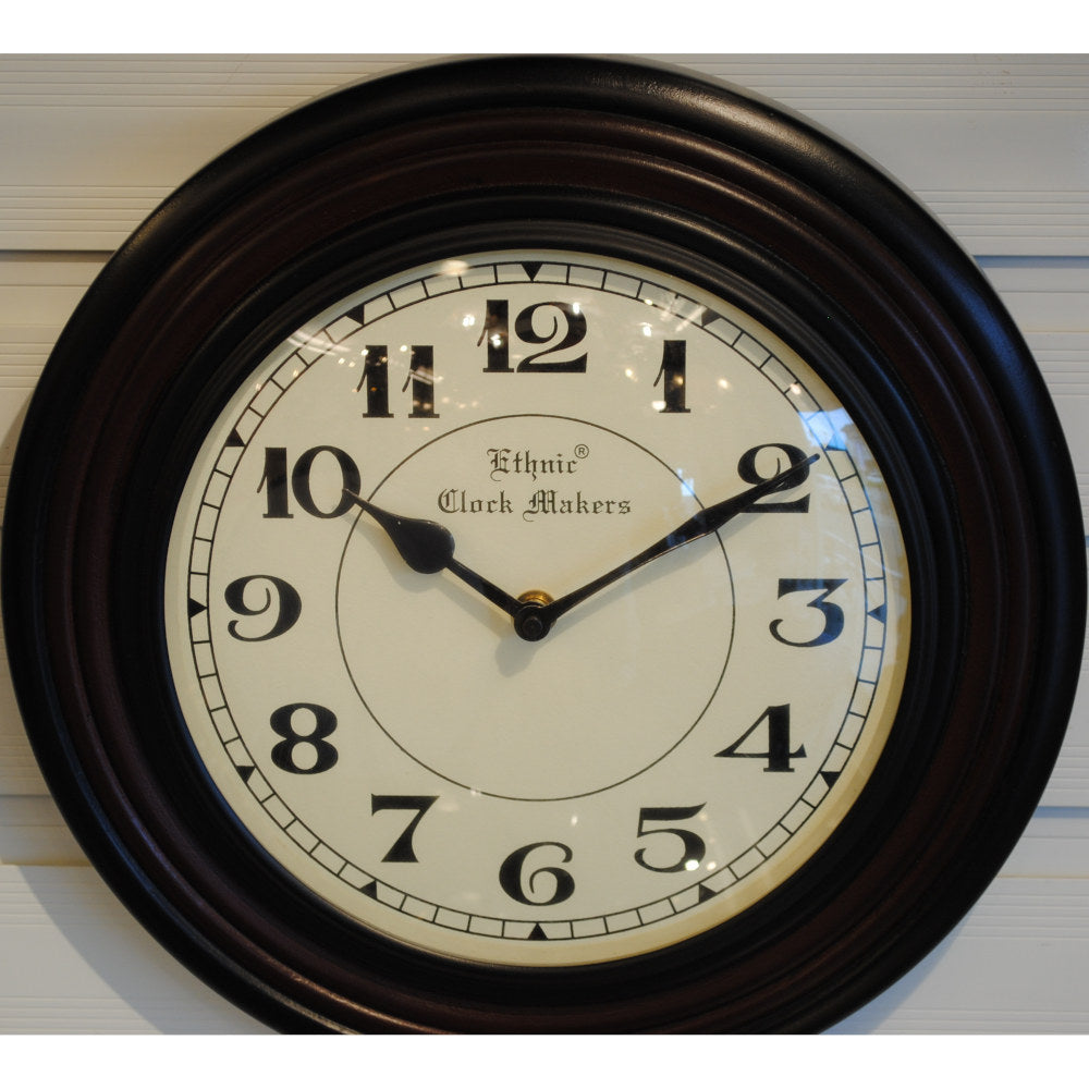 時計 掛時計 壁掛け時計 ウォールクロック 丸型時計 木製時計 クラシック時計 エスニッククロックマーケット EthnicClockMakerts 306013