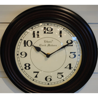 時計 掛時計 壁掛け時計 ウォールクロック 丸型時計 木製時計 クラシック時計 エスニッククロックマーケット EthnicClockMakerts 306013