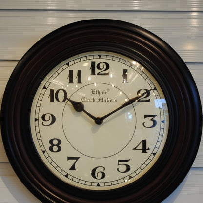 時計 掛時計 壁掛け時計 ウォールクロック 丸型時計 木製時計 クラシック時計 エスニッククロックマーケット EthnicClockMakerts 306013
