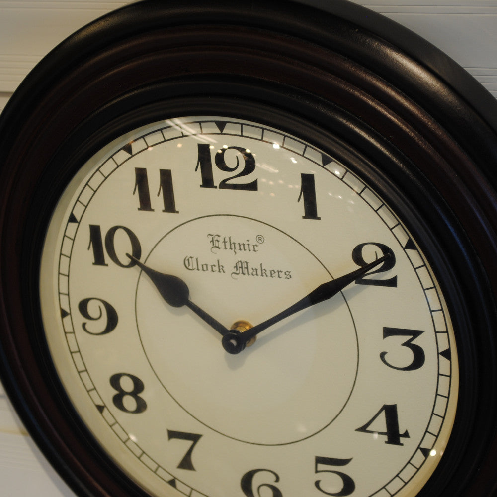 時計 掛時計 壁掛け時計 ウォールクロック 丸型時計 木製時計 クラシック時計 エスニッククロックマーケット EthnicClockMakerts 306013