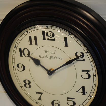 時計 掛時計 壁掛け時計 ウォールクロック 丸型時計 木製時計 クラシック時計 エスニッククロックマーケット EthnicClockMakerts 306013