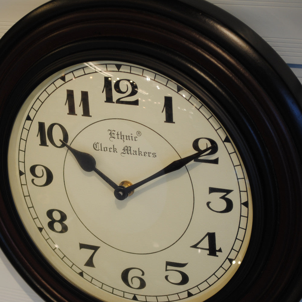 時計 掛時計 壁掛け時計 ウォールクロック 丸型時計 木製時計 クラシック時計 エスニッククロックマーケット EthnicClockMakerts 306013