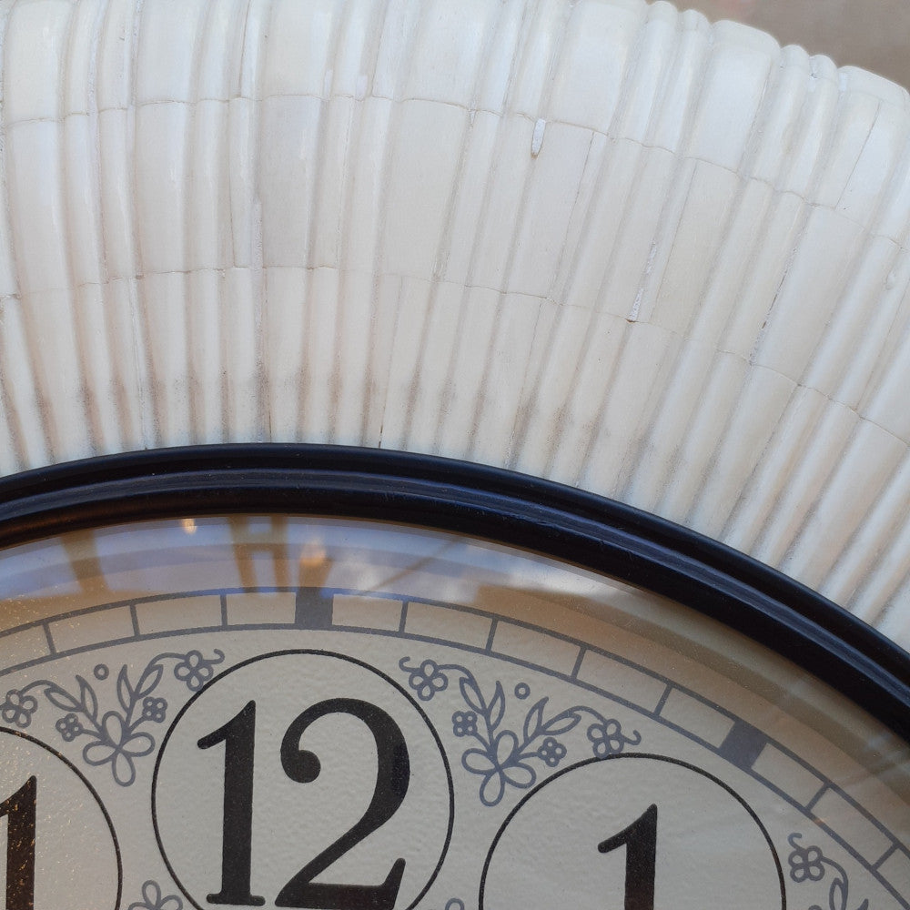 時計 掛時計 ウォールクロック 丸 象嵌 BONE ボーン Ethnic clock Makerts エスニック クロック マーケット 0328018 クラシック