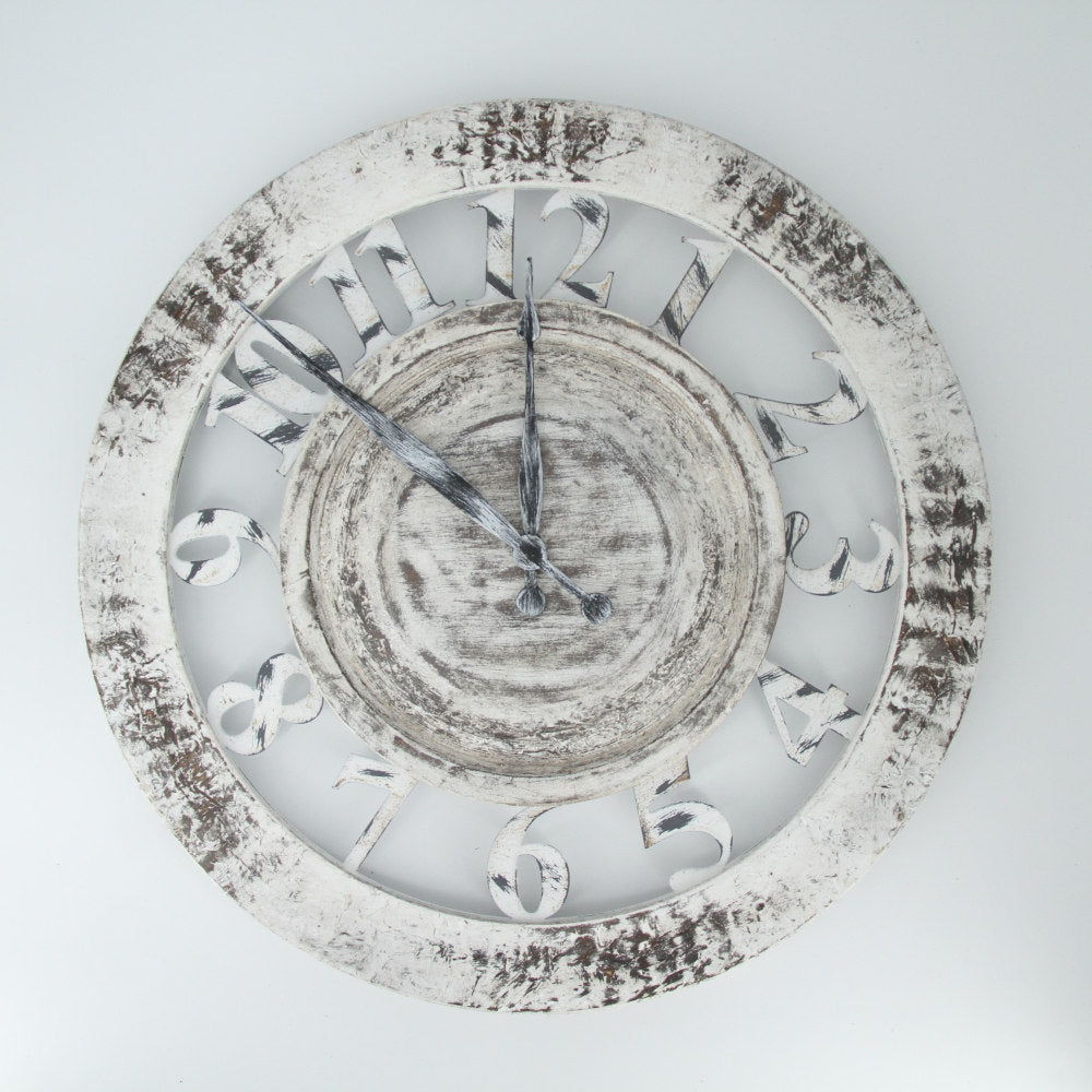 時計 壁掛け時計 オシャレ 丸 アンティーク風 掛時計 スケルトン カフェ クラシック ウォールクロック EthnicClockMakerts 306028